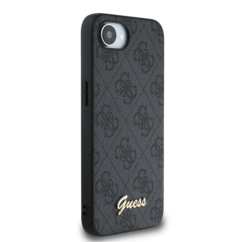 iPhone 16e Uyumlu Guess 4G Desenli Metal Logo Detaylı Kılıf