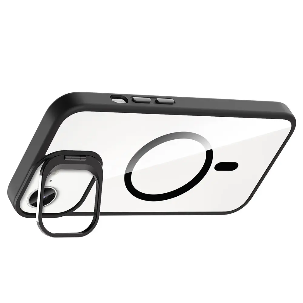 iPhone 16e MagSafe Uyumlu Standlı Şeffaf Kılıf - Zore Etro