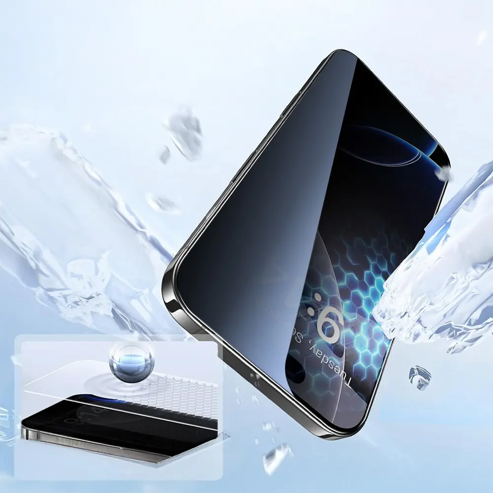 iPhone 17 Gizlilik Ekran Koruyucu Temperli Cam - Zore 2.5D Oliv Privacy