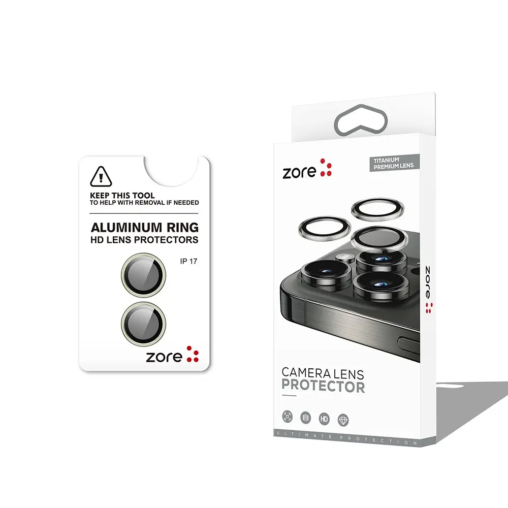iPhone 17 Safir Kamera Lens Koruyucu, Parmak İzi Bırakmayan - Zore CL-12