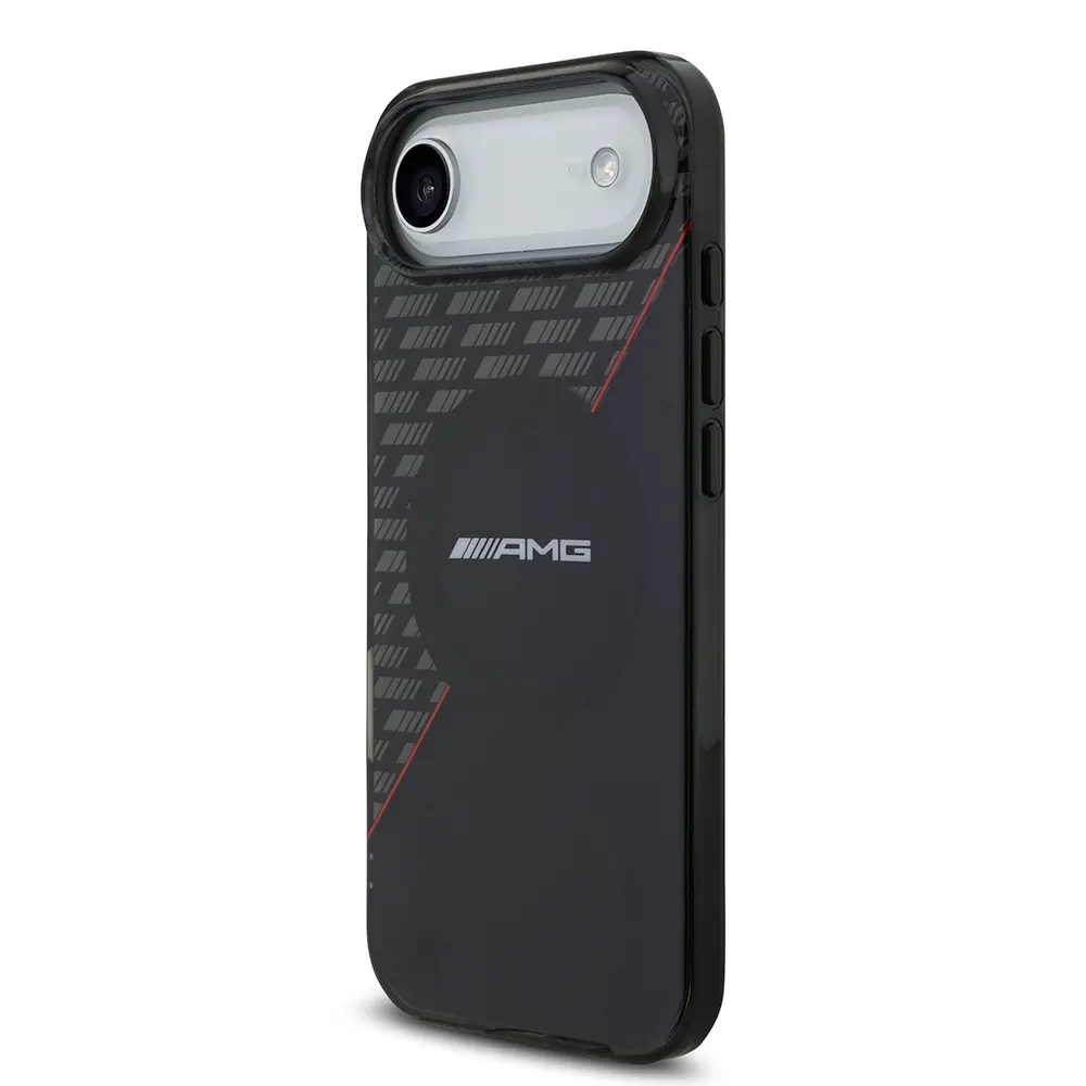 Apple iPhone 17 Air Kılıf AMG Orjinal Lisanslı M-safe Şarj Özellikli Çift Katmanlı Kırmızı Çapraz Çizgili Kapak