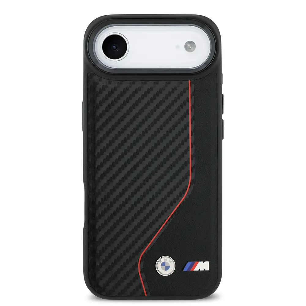 iPhone 17 Air MagSafe Uyumlu Kılıf - BMW M Logolu PU Karbon Tasarım