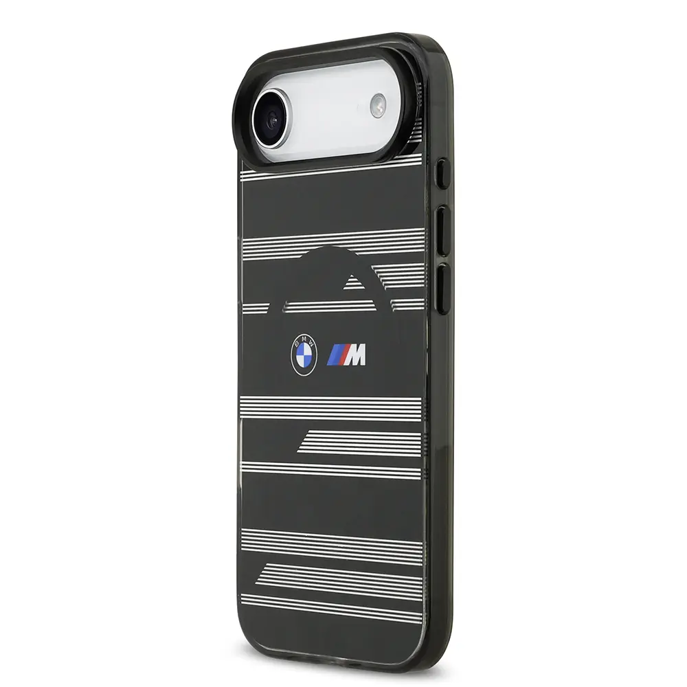 Apple iPhone 17 Air Kılıf BMW Orjinal Lisanslı M-safe Şarj Özellikli Metal Kamera Butonlu Yatay Şeritli M Dizayn Kapak