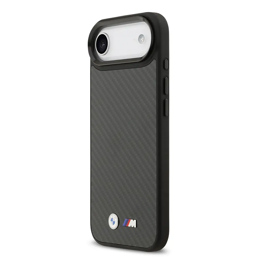 Apple iPhone 17 Air Kılıf BMW Orjinal Lisanslı M-safe Şarj Özellikli Karbon Fiber Metal Logolu Kapak