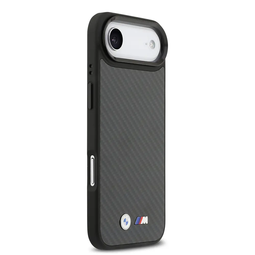 Apple iPhone 17 Air Kılıf BMW Orjinal Lisanslı M-safe Şarj Özellikli Karbon Fiber Metal Logolu Kapak