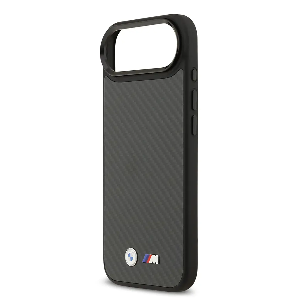 Apple iPhone 17 Air Kılıf BMW Orjinal Lisanslı M-safe Şarj Özellikli Karbon Fiber Metal Logolu Kapak
