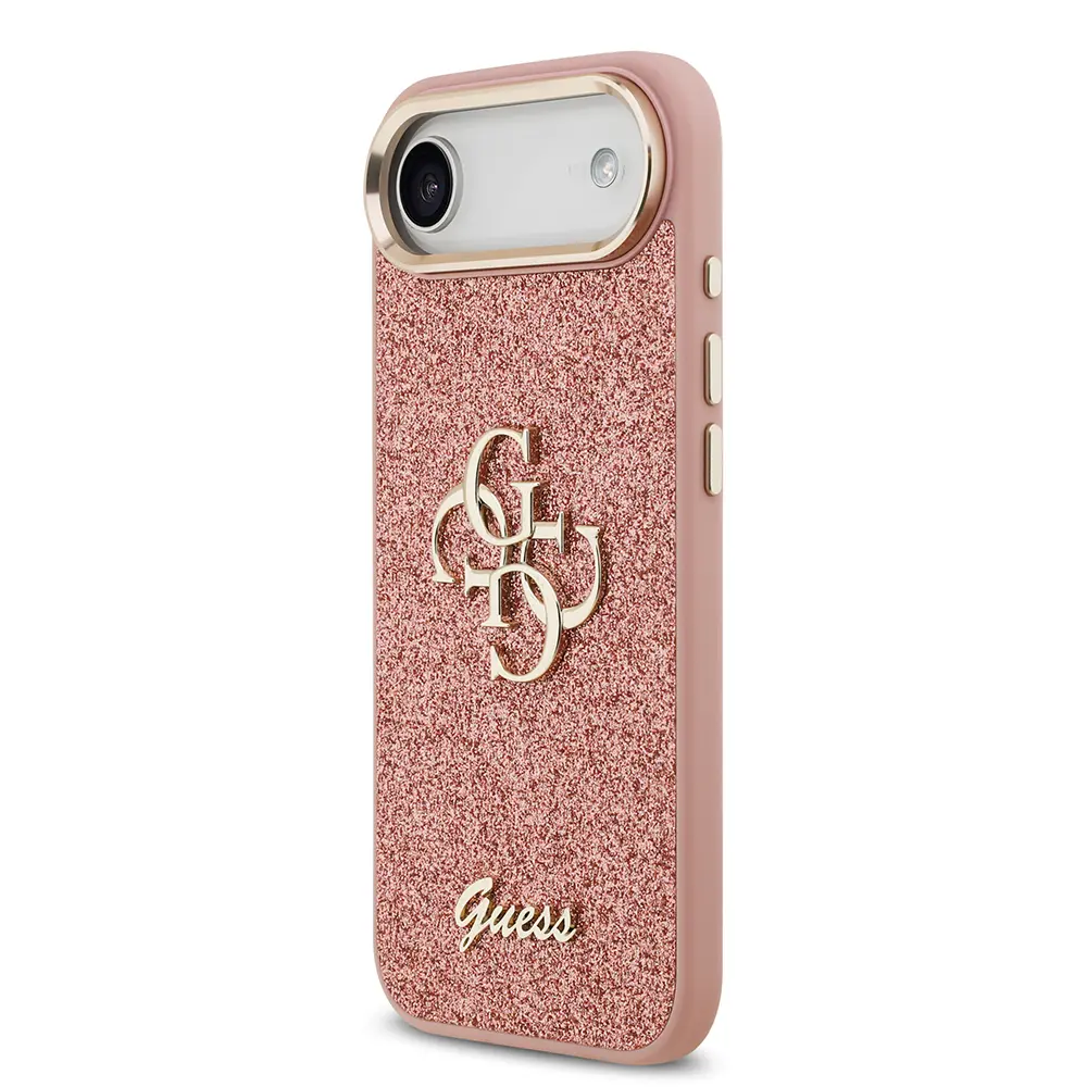iPhone 17 Air Glitter Kılıf, Büyük Metal Kamera Çerçeveli - Guess
