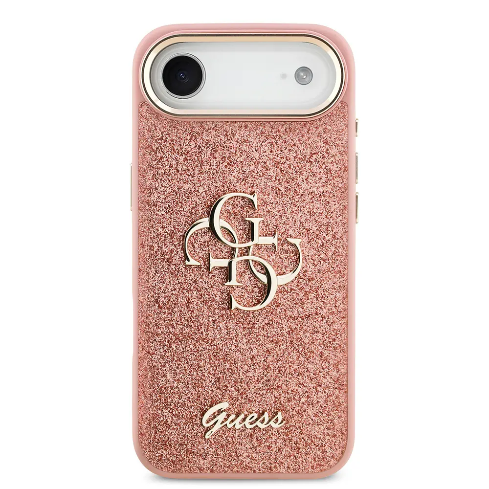 iPhone 17 Air Glitter Kılıf, Büyük Metal Kamera Çerçeveli - Guess