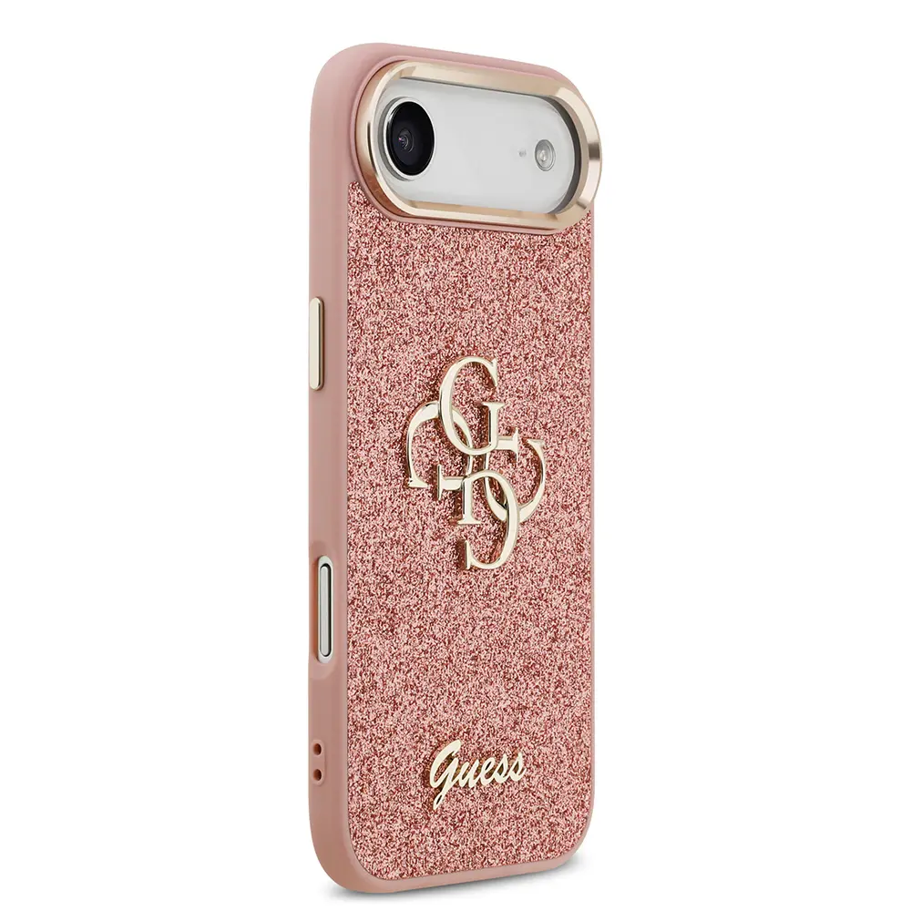 iPhone 17 Air Glitter Kılıf, Büyük Metal Kamera Çerçeveli - Guess