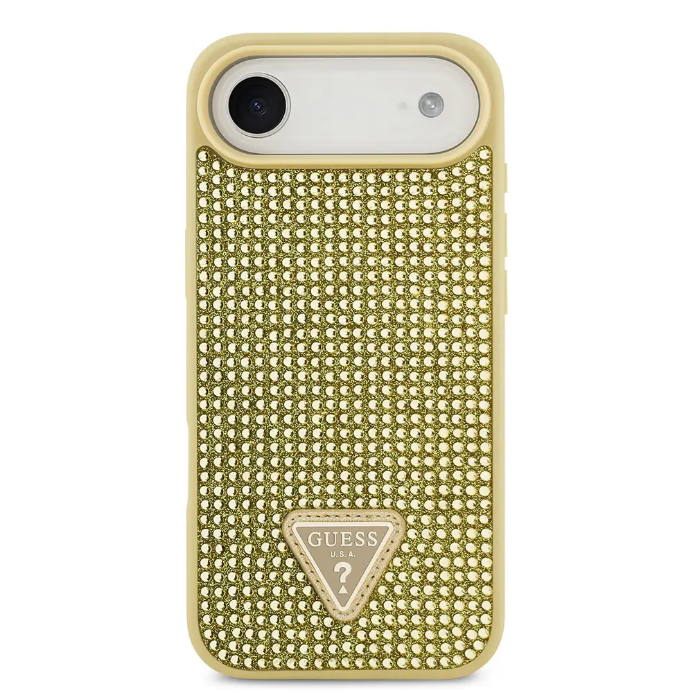 iPhone 17 Air Taşlı Arka Yüzey Üçgen Logolu Kılıf - Guess