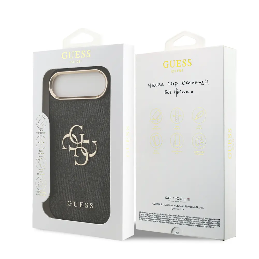 iPhone 17 Air Guess Lisanslı Gold Kamera Çerçeveli 4G Desenli Kılıf
