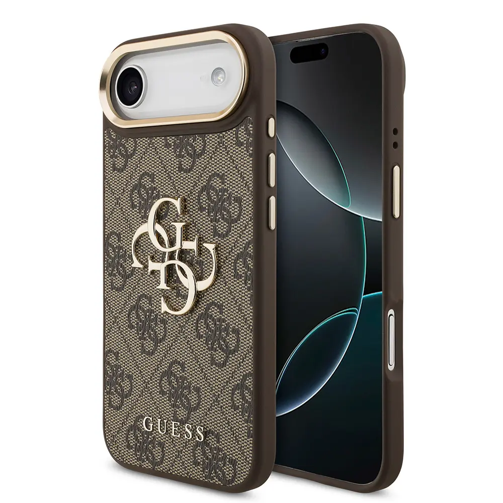 iPhone 17 Air Guess Lisanslı Gold Kamera Çerçeveli 4G Desenli Kılıf