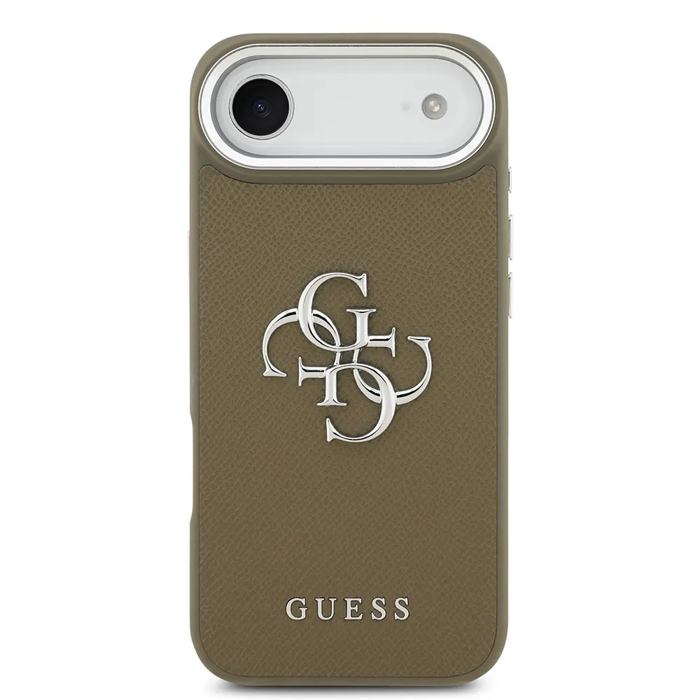 Apple iPhone 17 Air Kılıf Guess Orjinal Lisanslı Grained 4G Metal Büyük Logolu Kapak