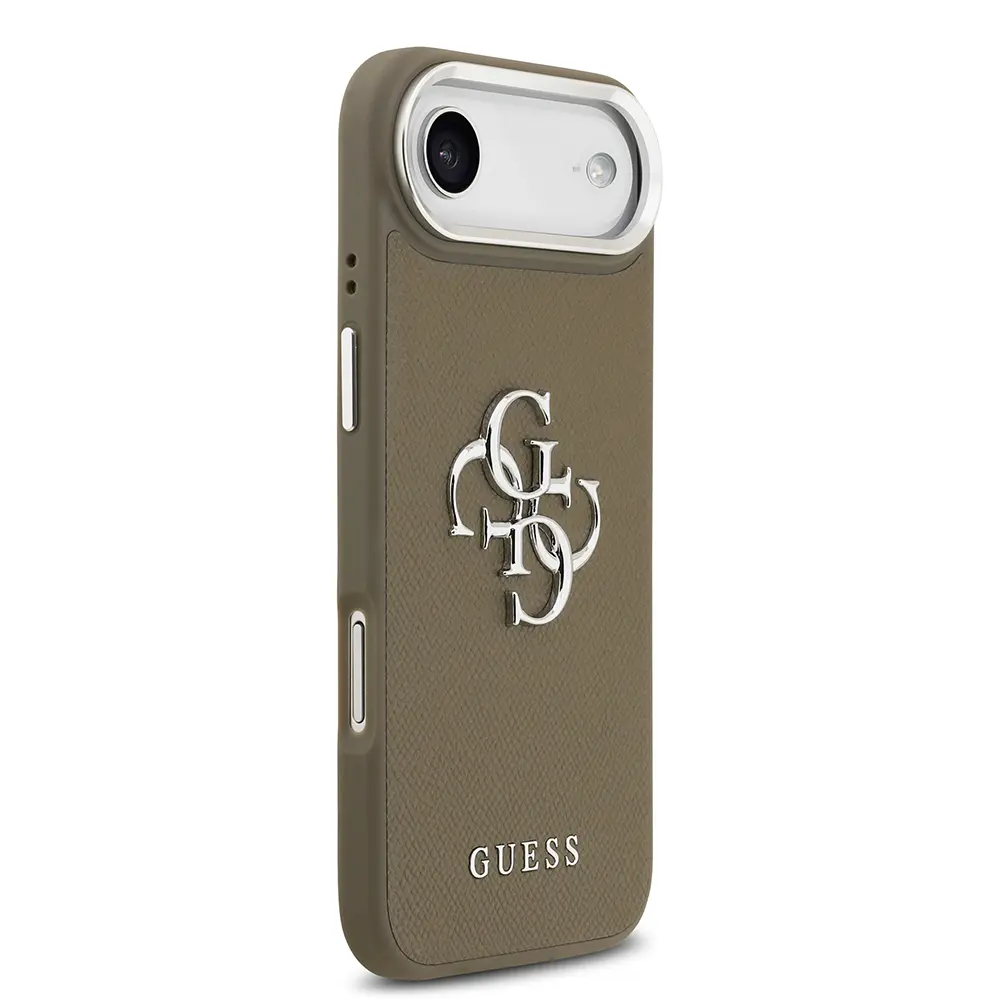 Apple iPhone 17 Air Kılıf Guess Orjinal Lisanslı Grained 4G Metal Büyük Logolu Kapak