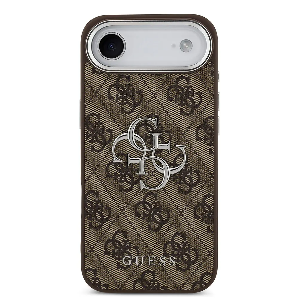 iPhone 17 Air Guess Lisanslı Kılıf, Gümüş Metal Kamera Çerçeveli