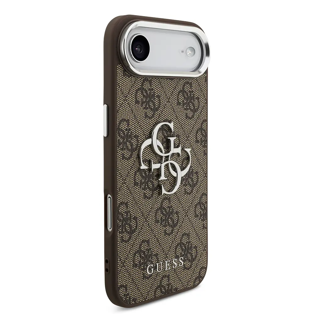 iPhone 17 Air Guess Lisanslı Kılıf, Gümüş Metal Kamera Çerçeveli