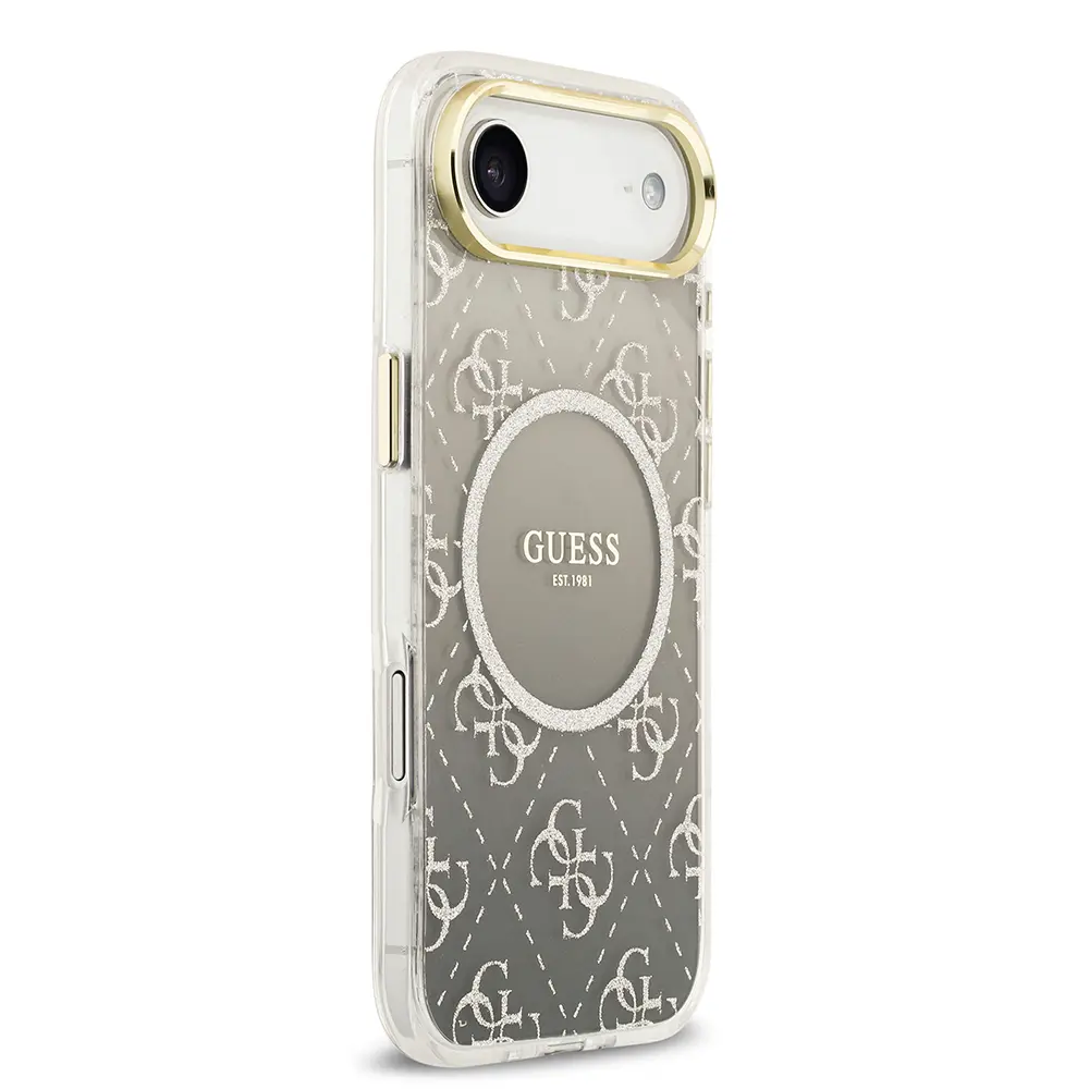 Apple iPhone 17 Air Kılıf Guess Orjinal Lisanslı M-safe Şarj Özellikli 4G Desenli Simli Silikon Kapak