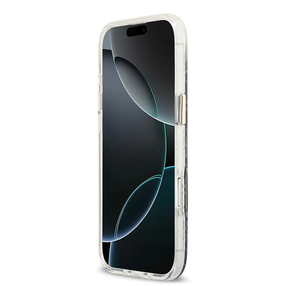 Apple iPhone 17 Air Kılıf Guess Orjinal Lisanslı M-safe Şarj Özellikli 4G Desenli Simli Silikon Kapak