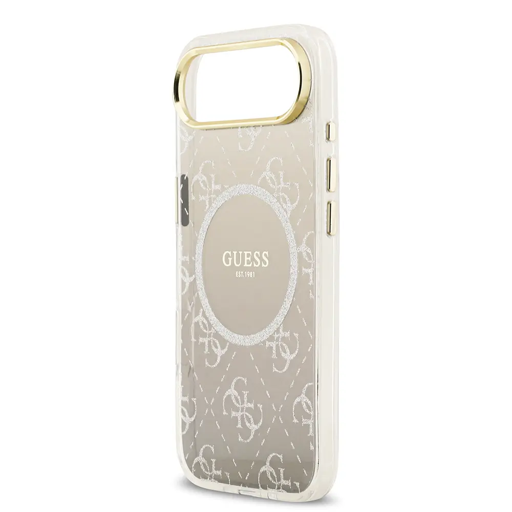 Apple iPhone 17 Air Kılıf Guess Orjinal Lisanslı M-safe Şarj Özellikli 4G Desenli Simli Silikon Kapak