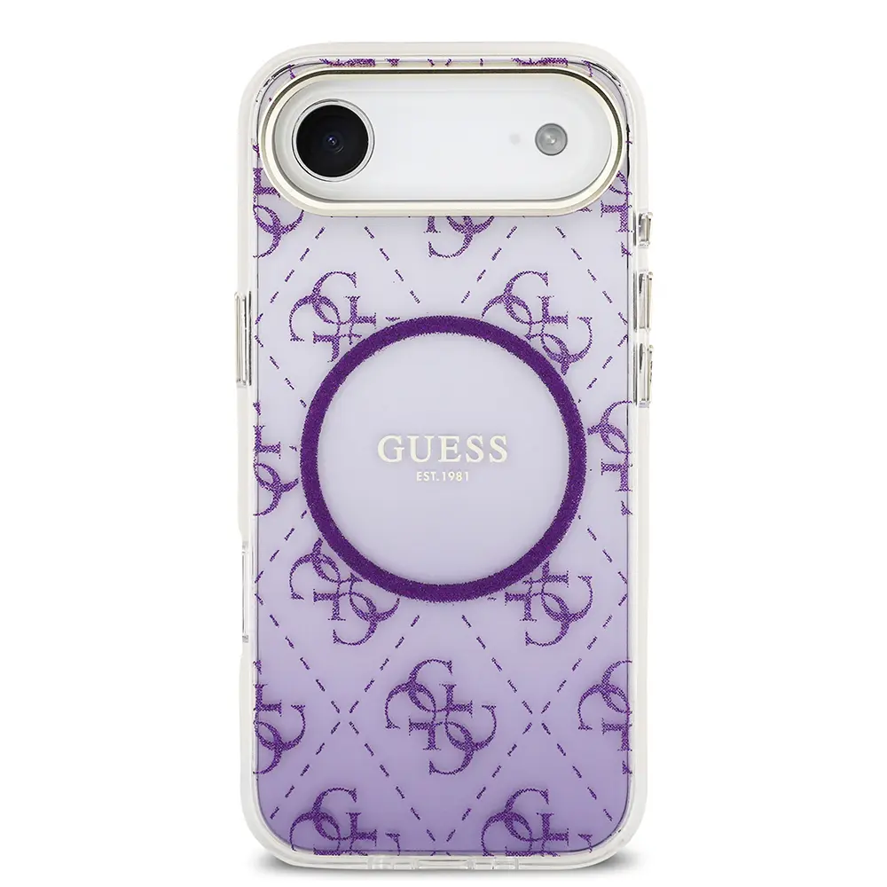 Apple iPhone 17 Air Kılıf Guess Orjinal Lisanslı M-safe Şarj Özellikli 4G Desenli Simli Silikon Kapak