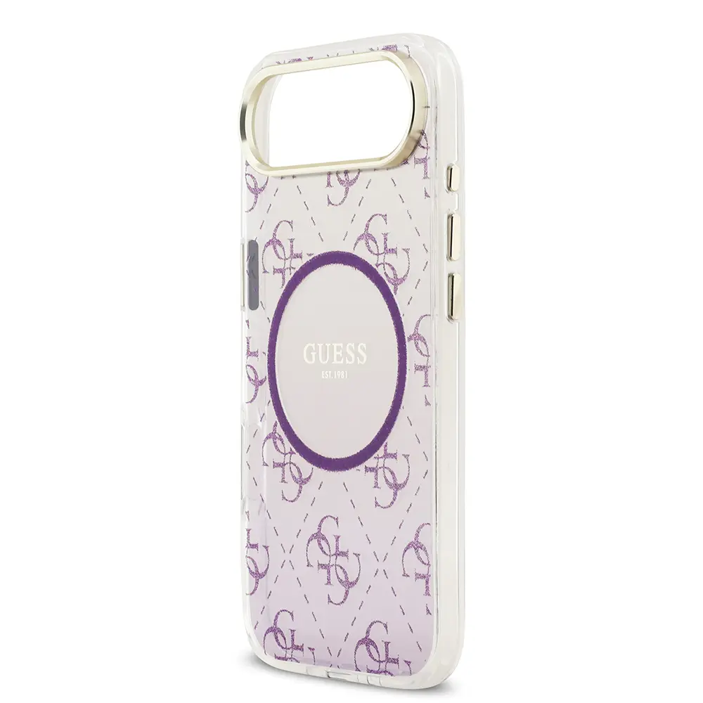 Apple iPhone 17 Air Kılıf Guess Orjinal Lisanslı M-safe Şarj Özellikli 4G Desenli Simli Silikon Kapak