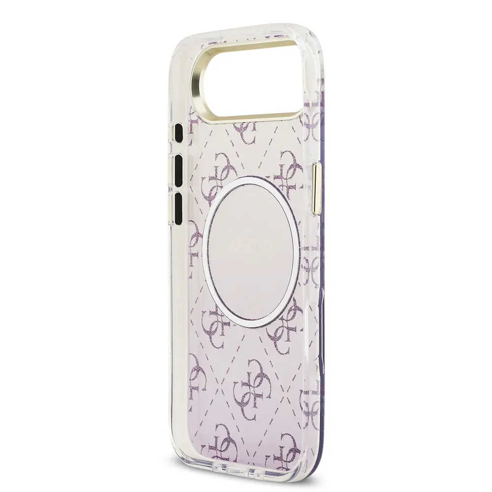 Apple iPhone 17 Air Kılıf Guess Orjinal Lisanslı M-safe Şarj Özellikli 4G Desenli Simli Silikon Kapak