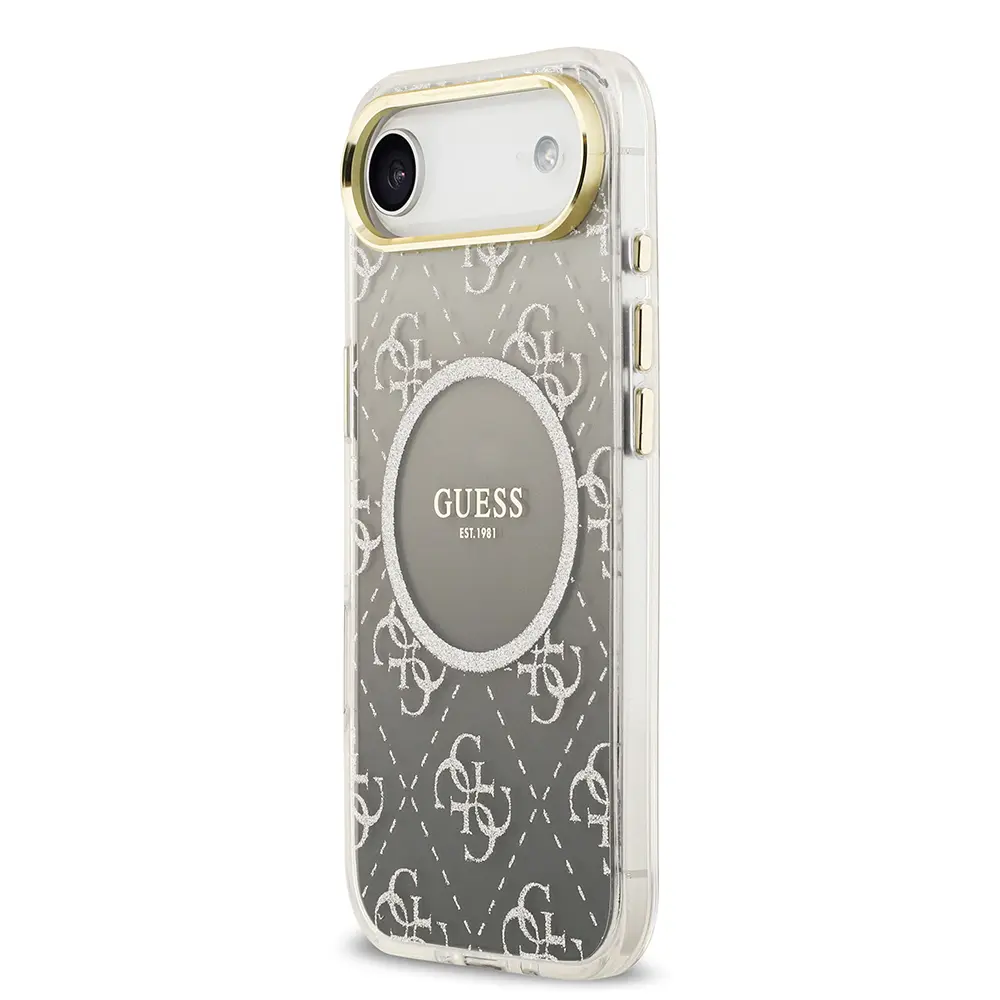 Apple iPhone 17 Air Kılıf Guess Orjinal Lisanslı M-safe Şarj Özellikli 4G Desenli Simli Silikon Kapak