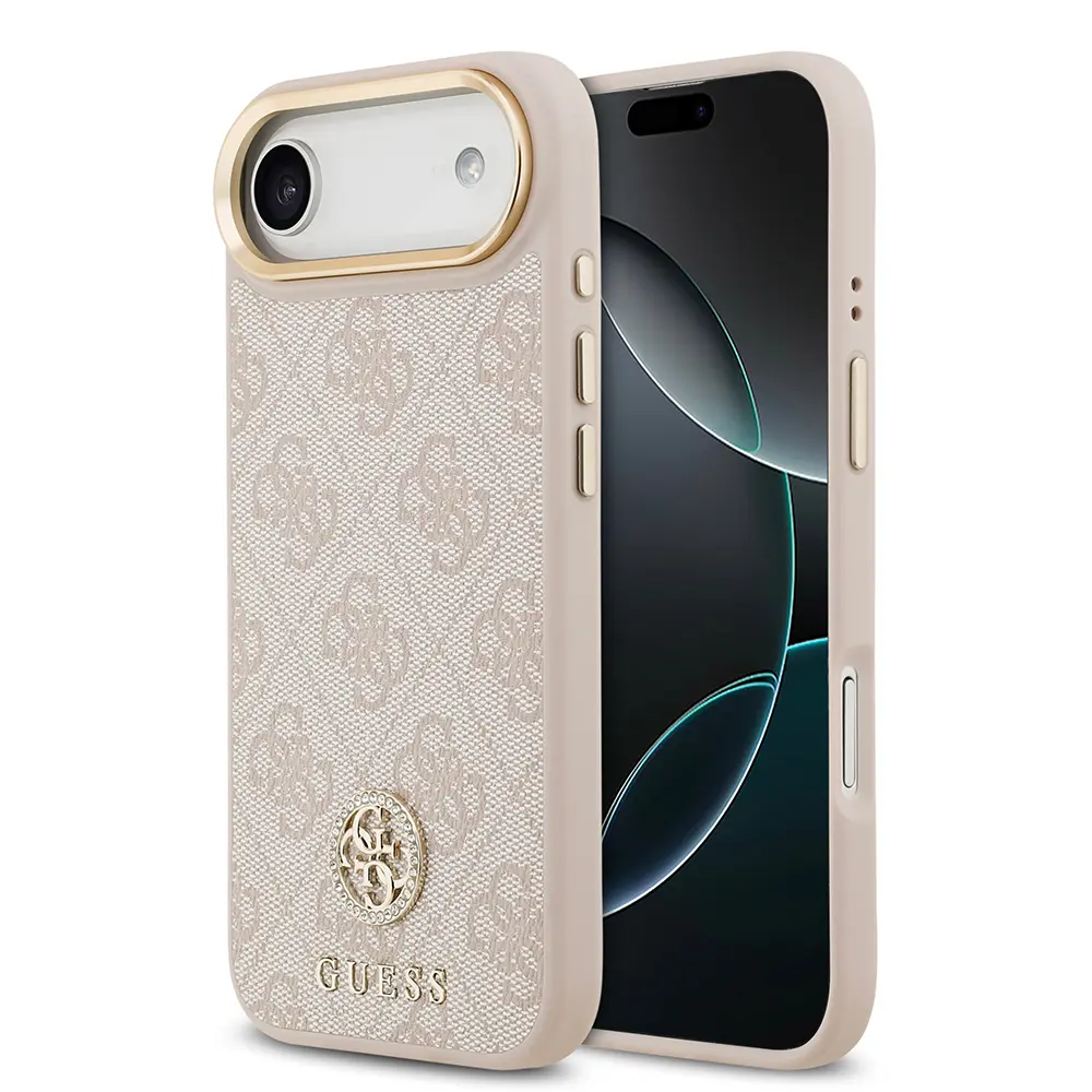 iPhone 17 Air MagSafe Uyumlu Taşlı Kılıf - Guess 4G Logolu