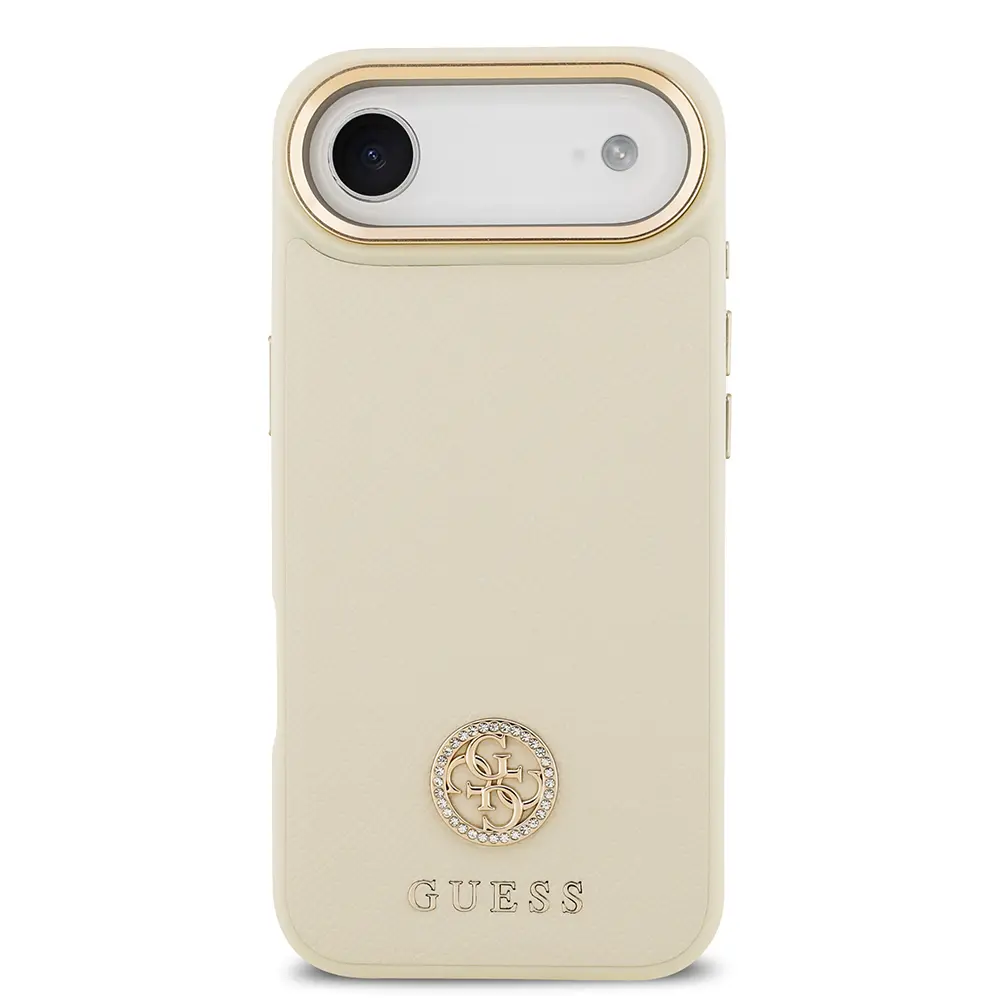 iPhone 17 Air MagSafe Uyumlu Taşlı 4G Logolu Kılıf - Guess Grained