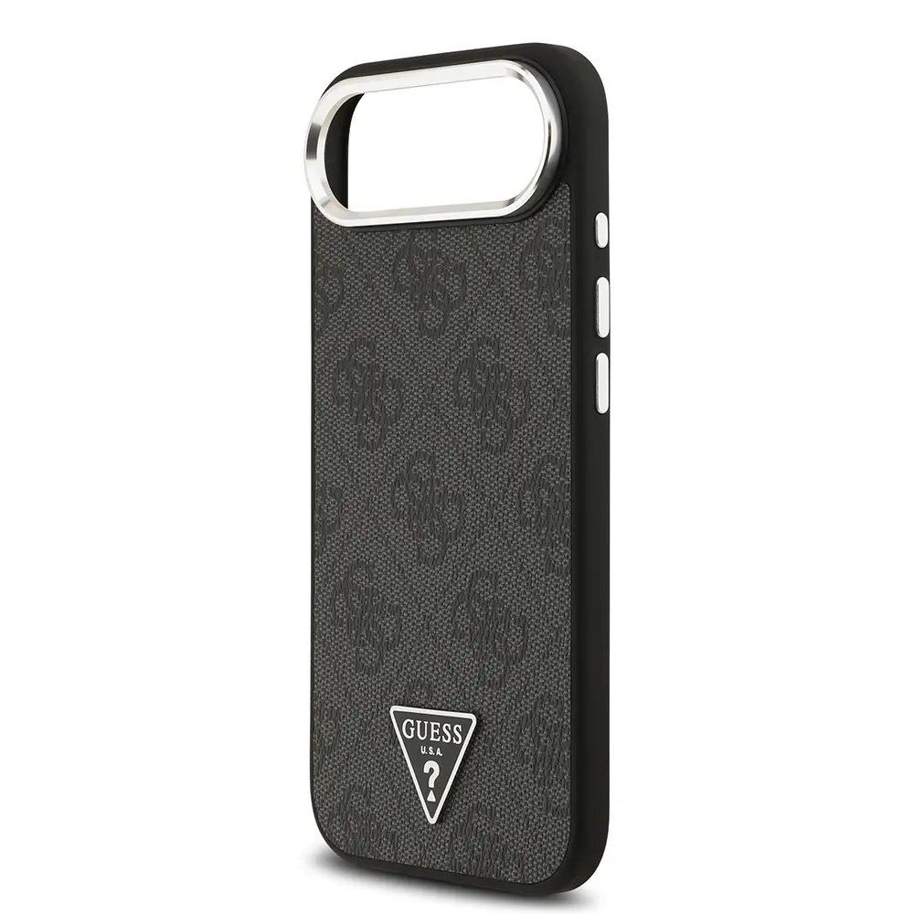 iPhone 17 Air MagSafe Uyumlu Kılıf - Guess 4G Desenli Gümüş Kamera Çerçeveli