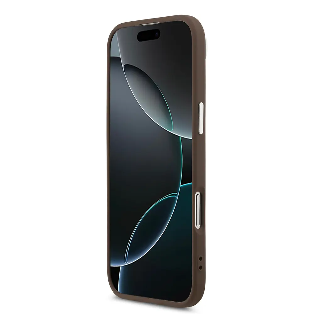 Apple iPhone 17 Air Kılıf Guess Orjinal Lisanslı M-safe Şarj Özellikli Klasik Yazı Logolu PU Deri Kapak