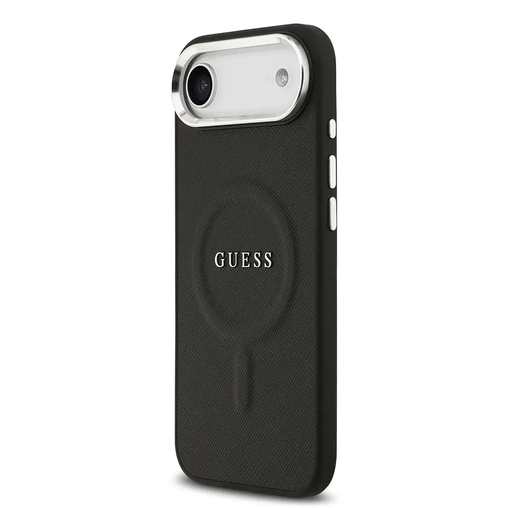 Apple iPhone 17 Air Kılıf Guess Orjinal Lisanslı M-safe Şarj Özellikli Klasik Yazı Logolu PU Deri Kapak