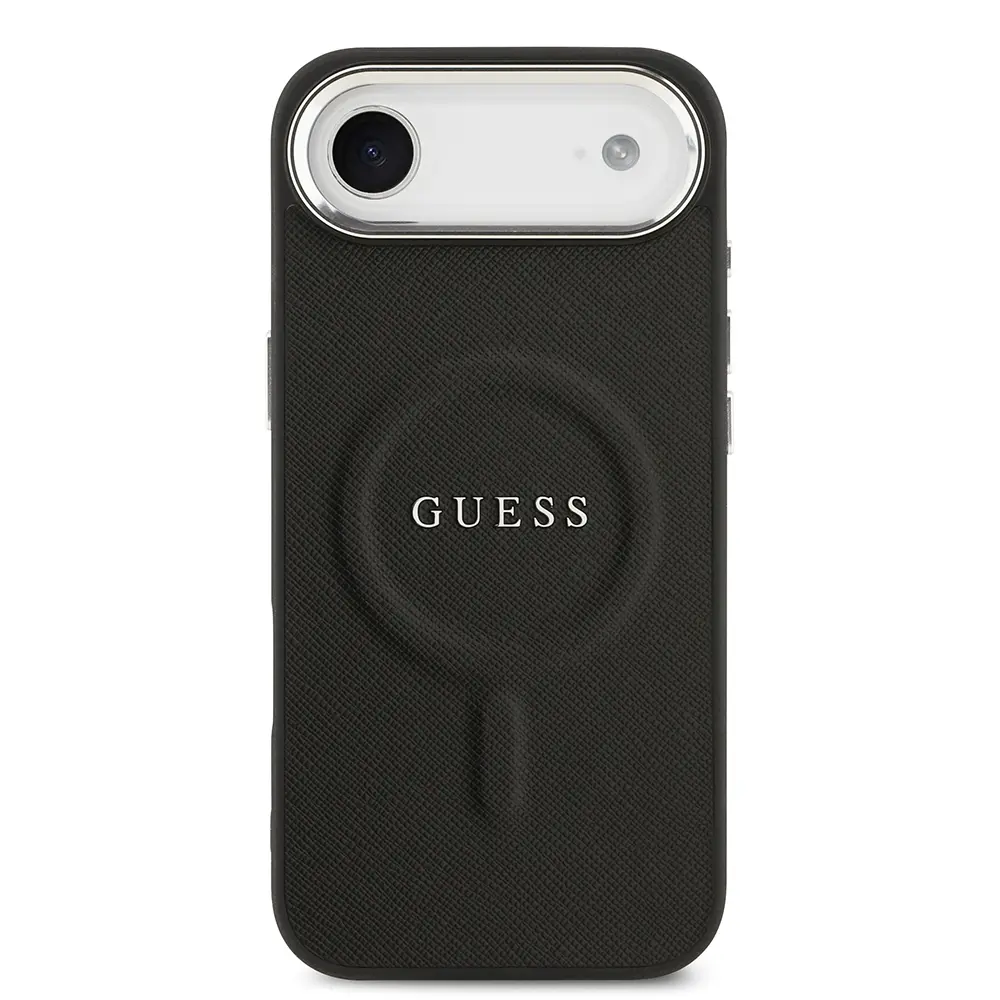 Apple iPhone 17 Air Kılıf Guess Orjinal Lisanslı M-safe Şarj Özellikli Klasik Yazı Logolu PU Deri Kapak