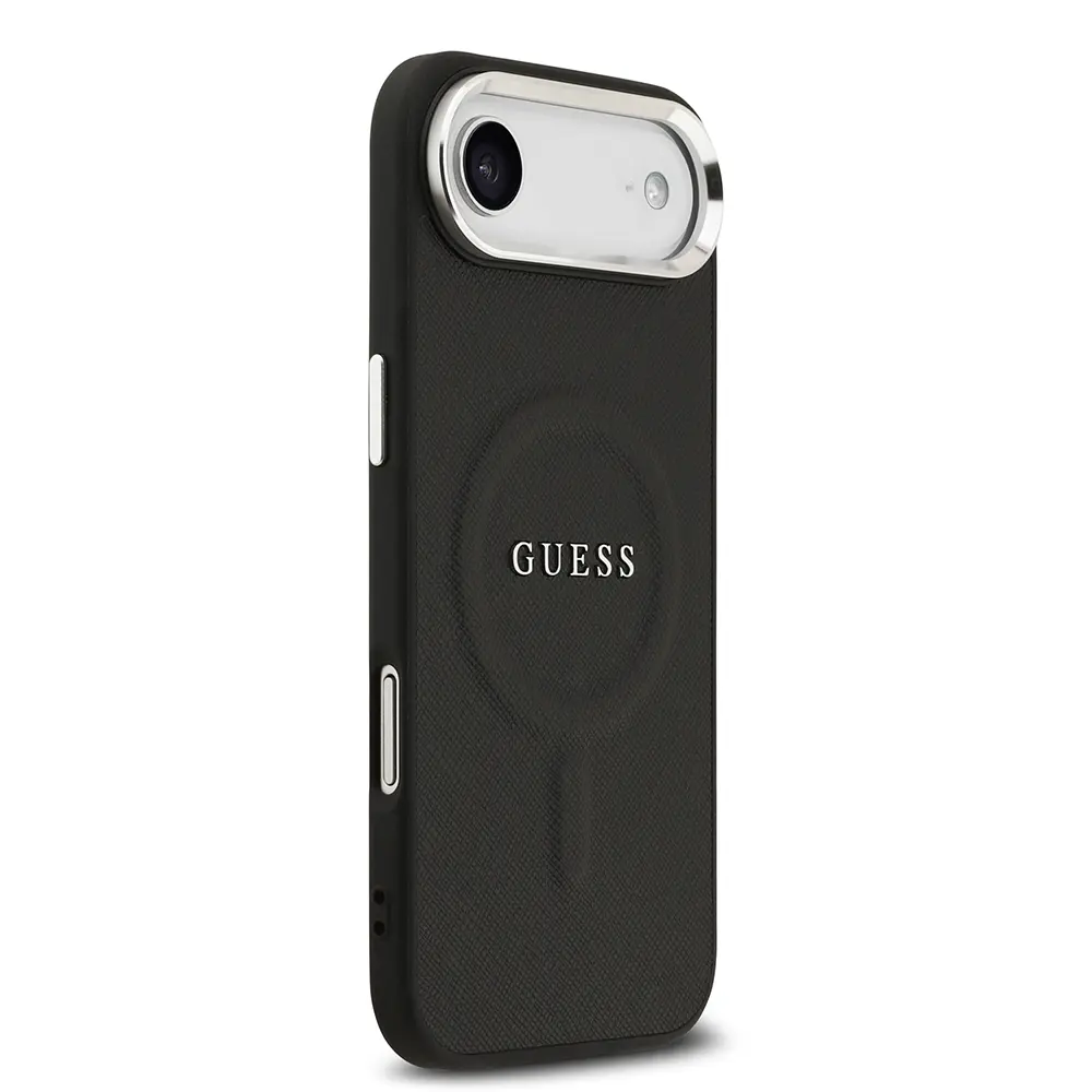 Apple iPhone 17 Air Kılıf Guess Orjinal Lisanslı M-safe Şarj Özellikli Klasik Yazı Logolu PU Deri Kapak