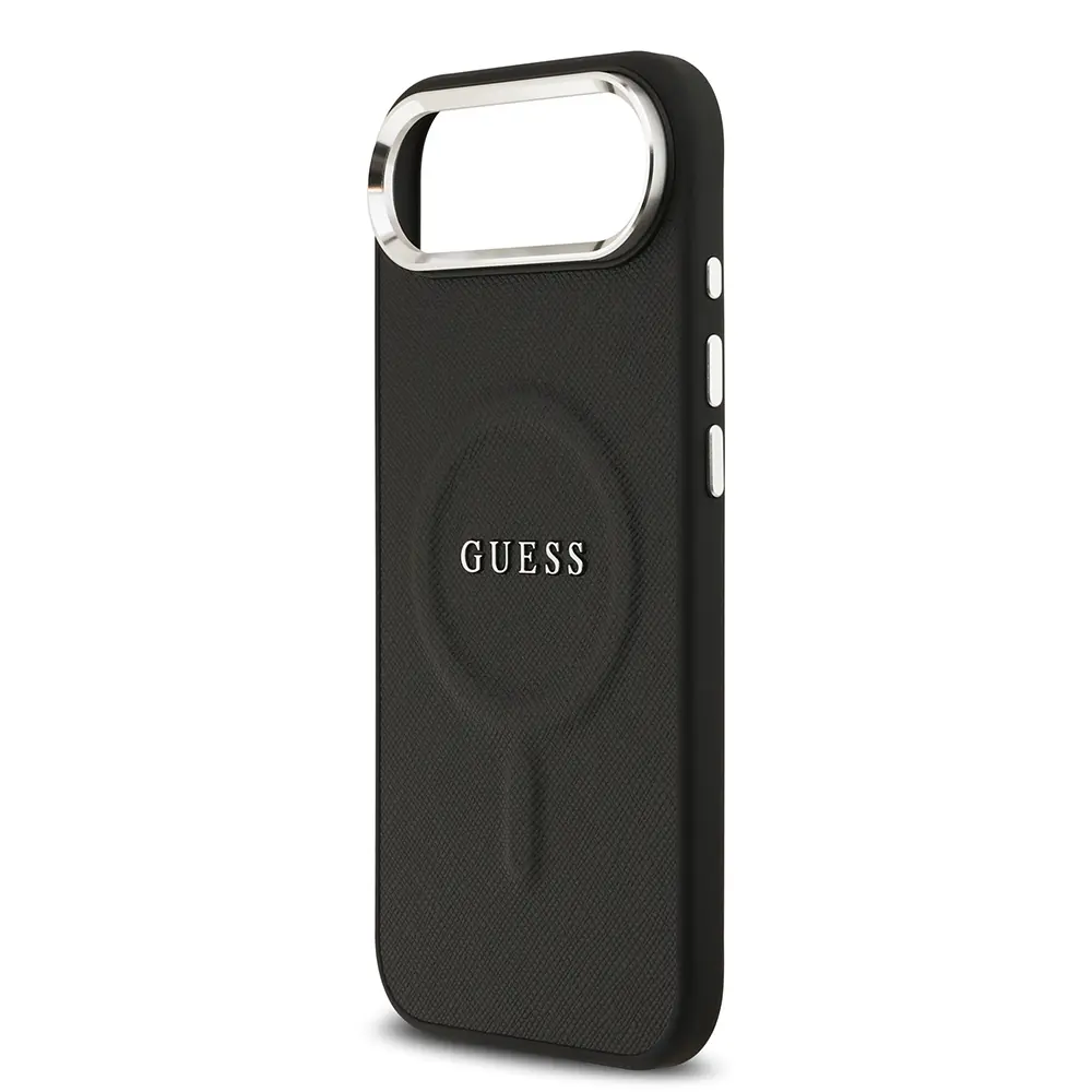 Apple iPhone 17 Air Kılıf Guess Orjinal Lisanslı M-safe Şarj Özellikli Klasik Yazı Logolu PU Deri Kapak