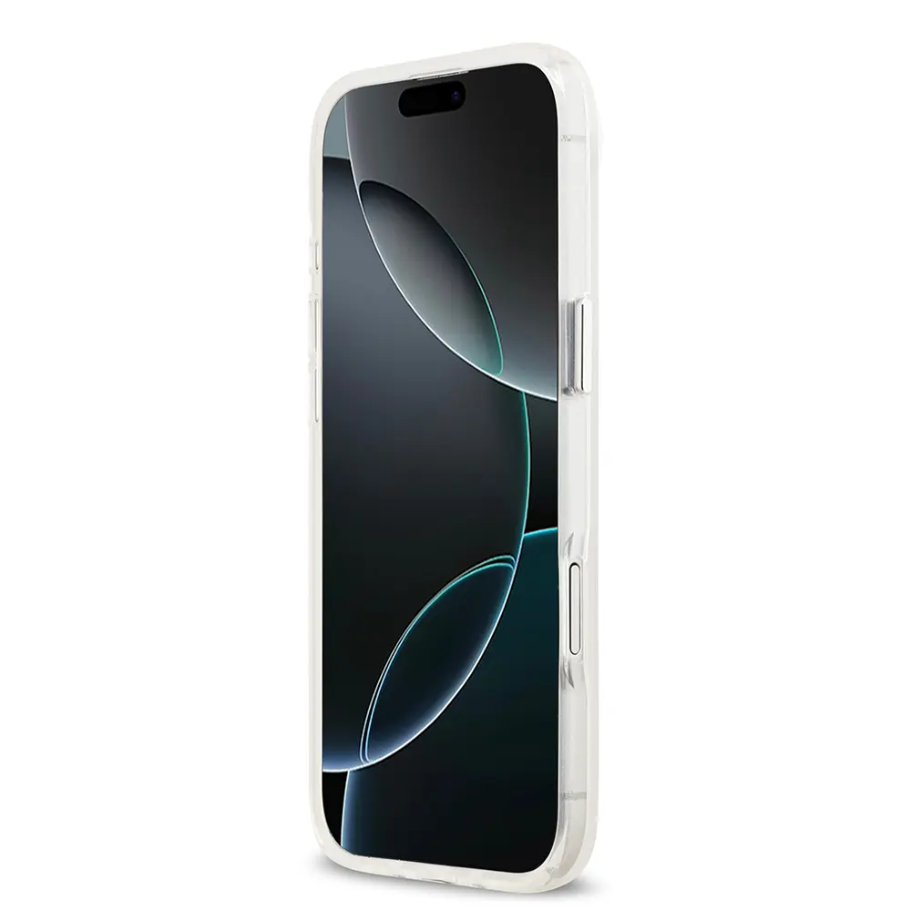 iPhone 17 Air MagSafe Uyumlu Şeffaf Kılıf - Guess Üçgen Logolu