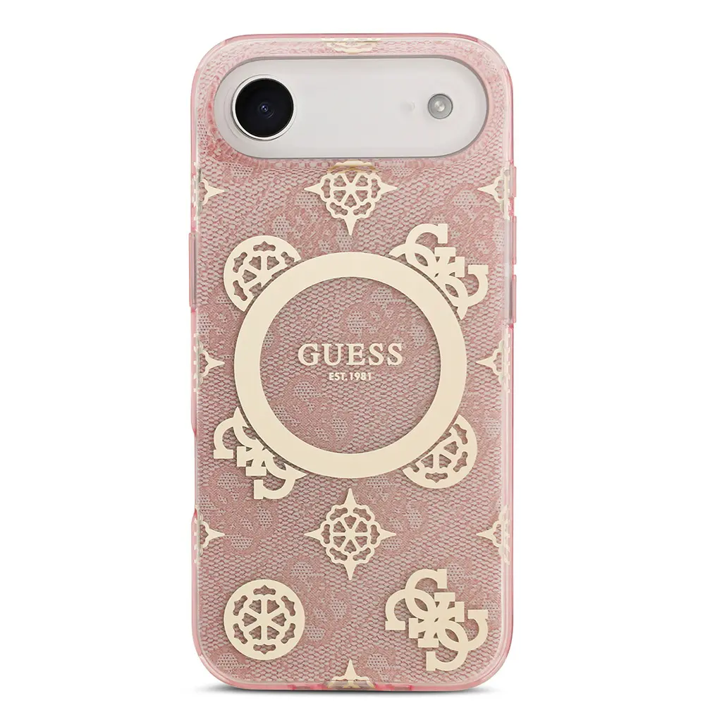 iPhone 17 Air MagSafe Uyumlu Kılıf - Guess IML Peony ve 4G Desenli