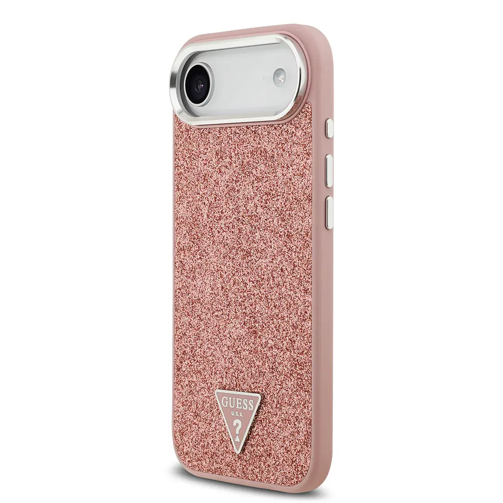 iPhone 17 Air MagSafe Uyumlu Glitter Kılıf - Guess Üçgen Logolu