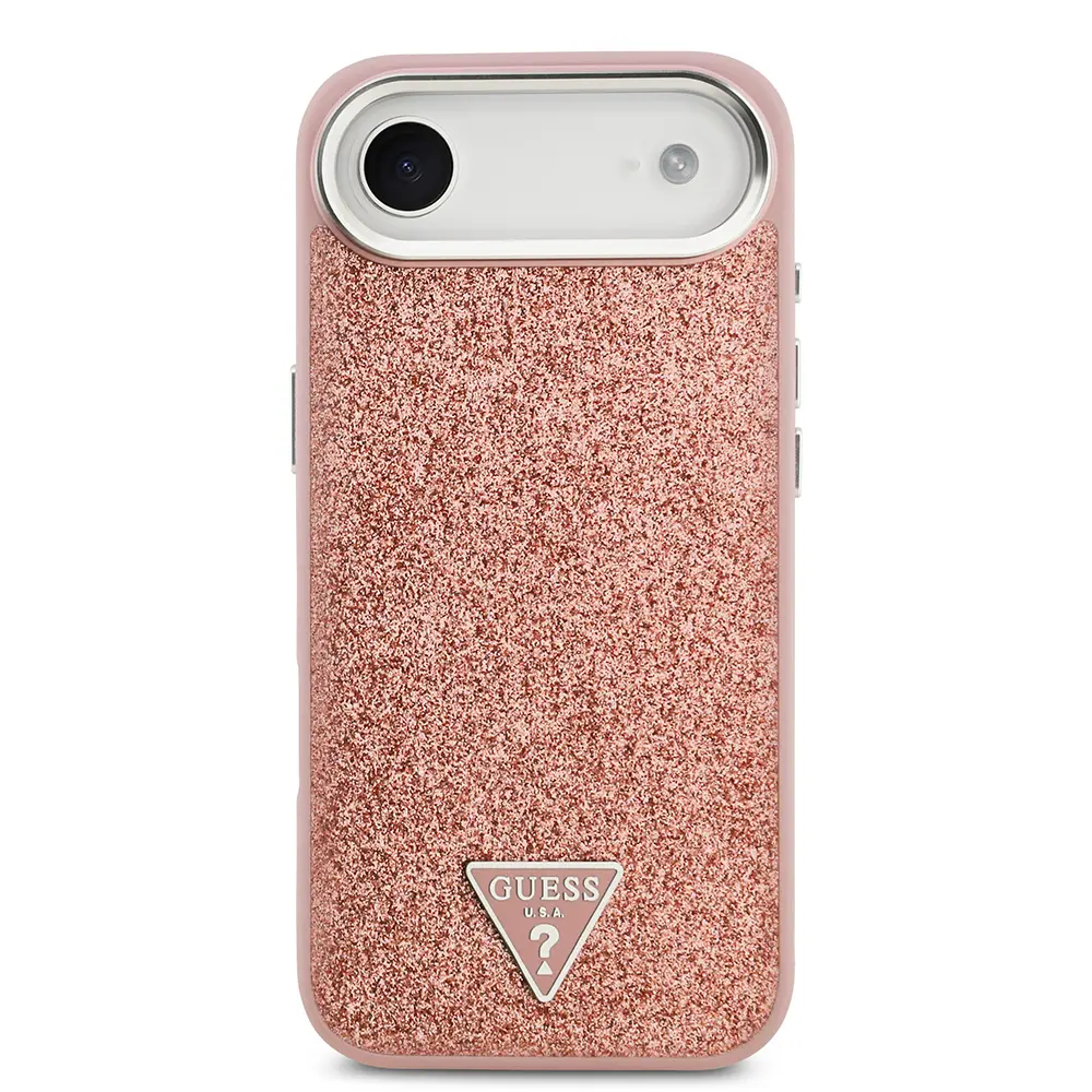 iPhone 17 Air MagSafe Uyumlu Glitter Kılıf - Guess Üçgen Logolu