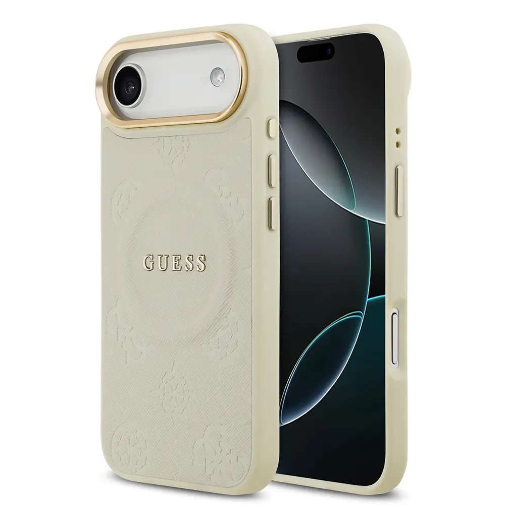 iPhone 17 Air MagSafe Uyumlu PU Deri Kılıf - Guess Peony