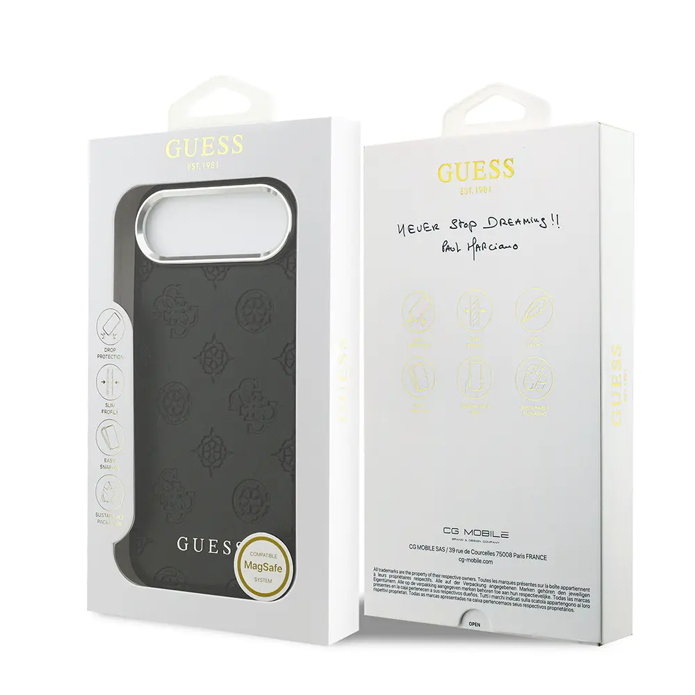 iPhone 17 Air MagSafe Uyumlu PU Deri Kılıf - Guess Peony