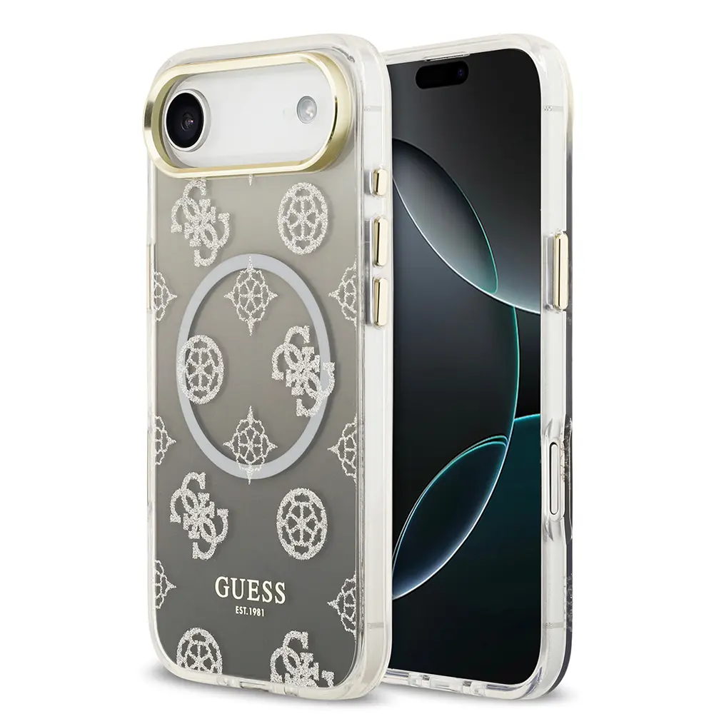 iPhone 17 Air MagSafe Uyumlu Simli Peony Silikon Kılıf - Guess