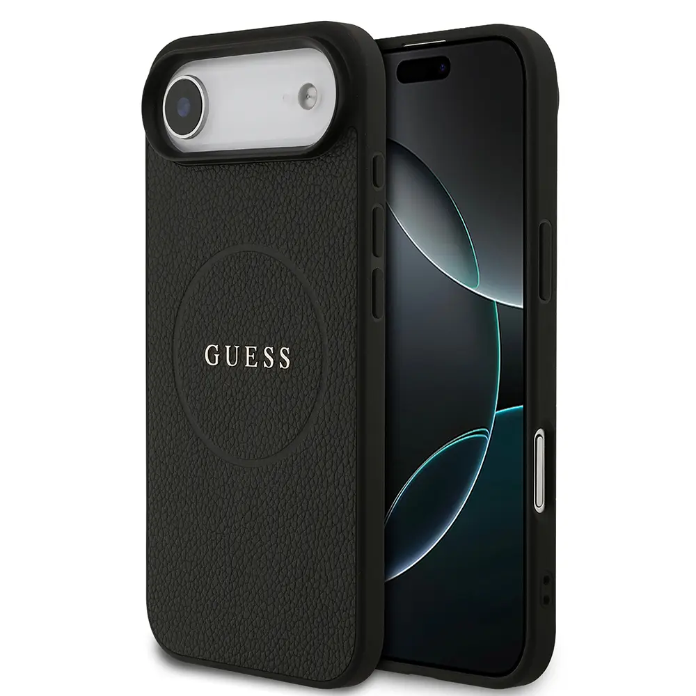 iPhone 17 Air MagSafe Uyumlu PU Deri Kılıf - Guess Yazı Logolu