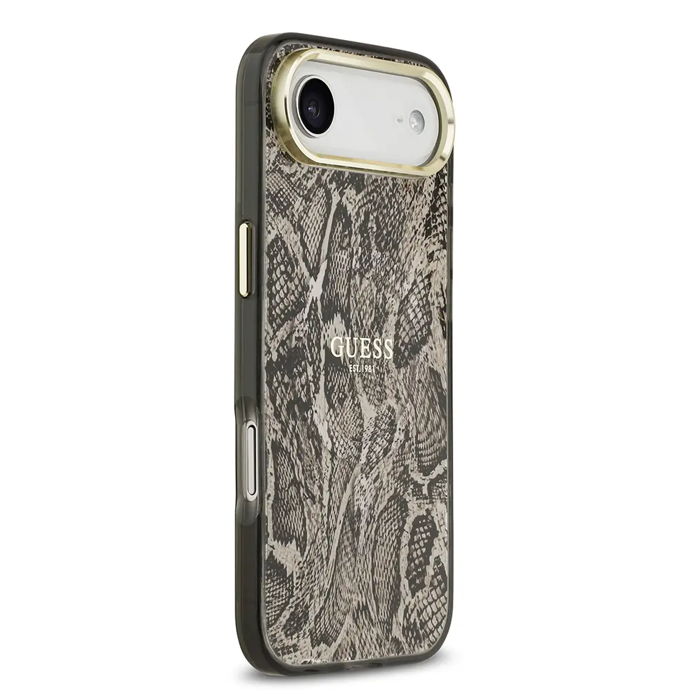 Apple iPhone 17 Air Kılıf Guess Orjinal Lisanslı M-safe Şarj Özellikli Yazı Logolu Python Desenli Kapak