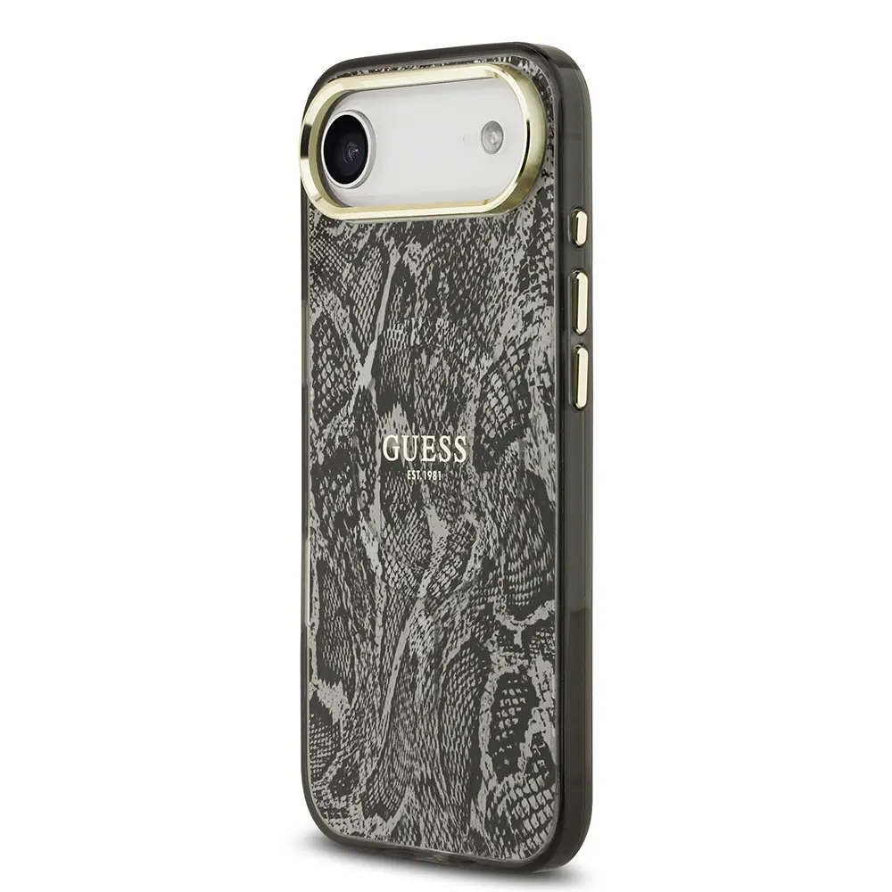 Apple iPhone 17 Air Kılıf Guess Orjinal Lisanslı M-safe Şarj Özellikli Yazı Logolu Python Desenli Kapak