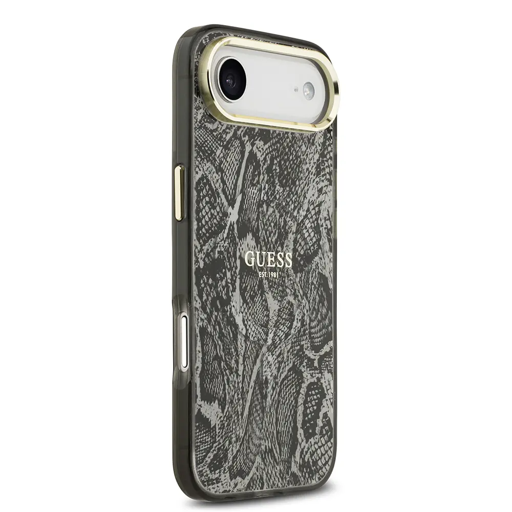 Apple iPhone 17 Air Kılıf Guess Orjinal Lisanslı M-safe Şarj Özellikli Yazı Logolu Python Desenli Kapak