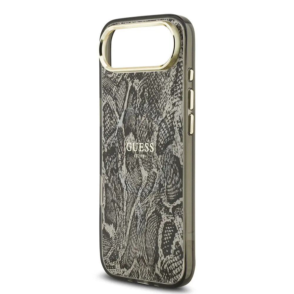 Apple iPhone 17 Air Kılıf Guess Orjinal Lisanslı M-safe Şarj Özellikli Yazı Logolu Python Desenli Kapak