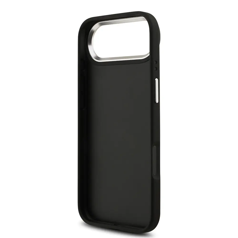 iPhone 17 Air Kılıf, Guess Lisanslı PU Deri Büyük Metal Logo - Siyah
