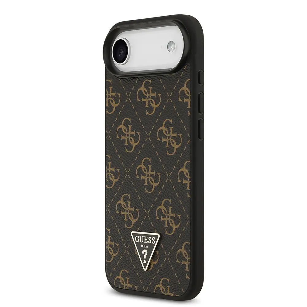 iPhone 17 Air PU Deri Kılıf - Guess 4G Desenli Üçgen Logolu