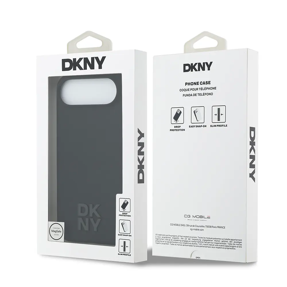 iPhone 17 Air MagSafe Uyumlu Silikon Kılıf - DKNY Metal Logolu